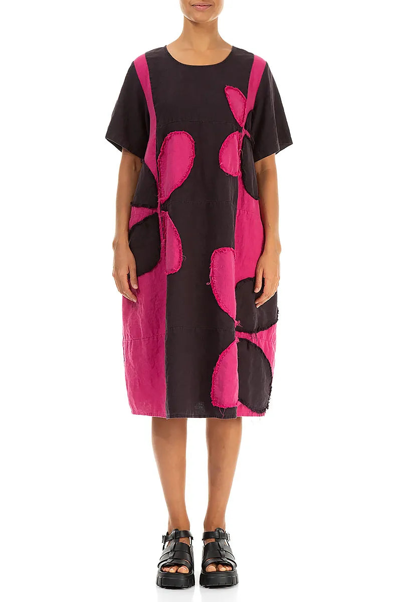 Fuchsia Petal Linen Dress