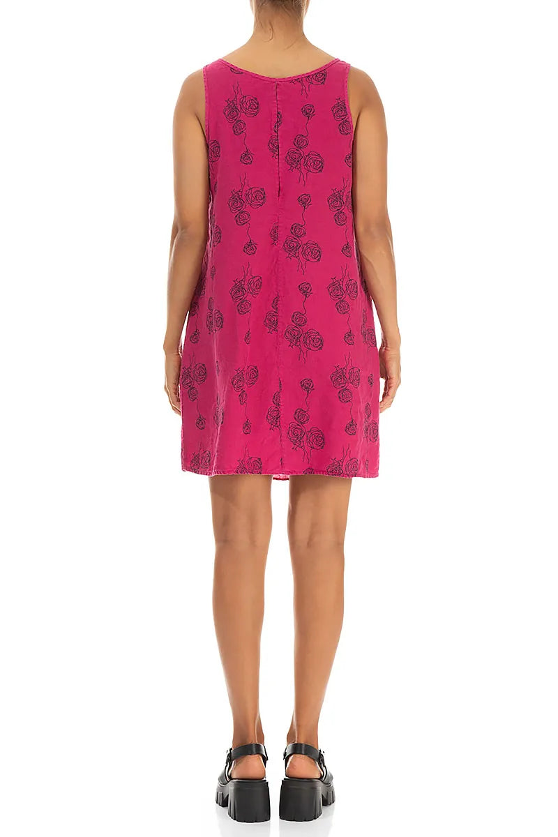 Fuchsia Rose Linen Night Dress 2