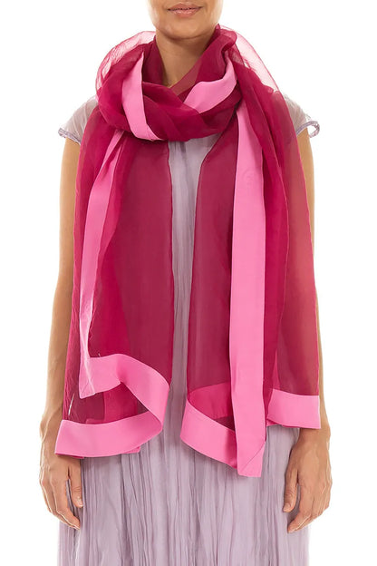 Fuchsia Silk Chiffon Scarf