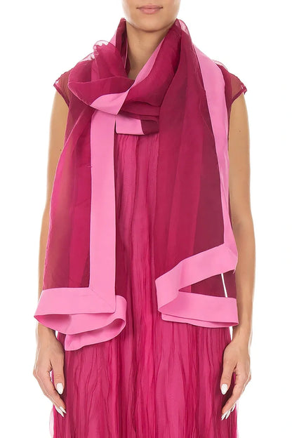 Fuchsia Silk Chiffon Scarf 1