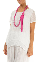 Fuchsia Silk Fine Bead Necklace 3