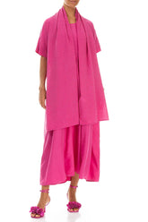 Fuchsia Textured Silk Scarf 2