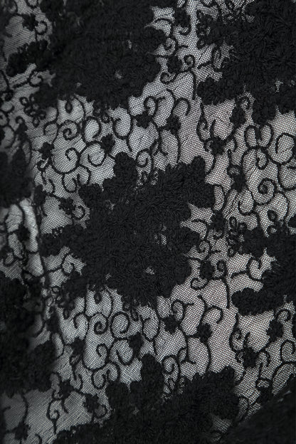 Full Black Floral Cotton Lace Blouse 6