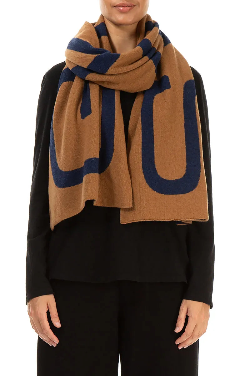 GRIZAS Dark Caramel Soft Wool Scarf 1