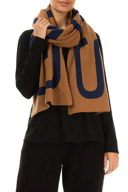 GRIZAS Dark Caramel Soft Wool Scarf 3