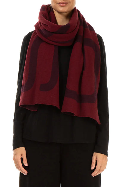 GRIZAS Dark Red Soft Wool Scarf 1