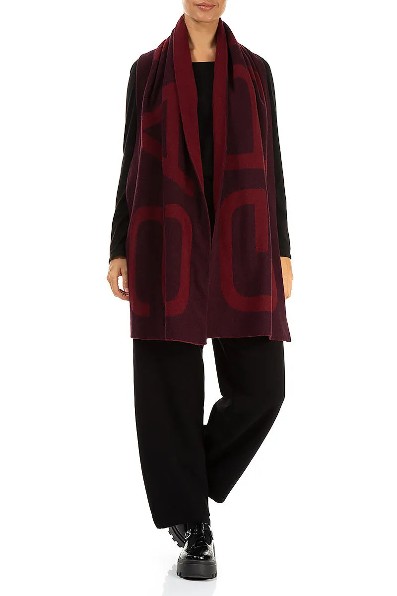 GRIZAS Dark Red Soft Wool Scarf 2