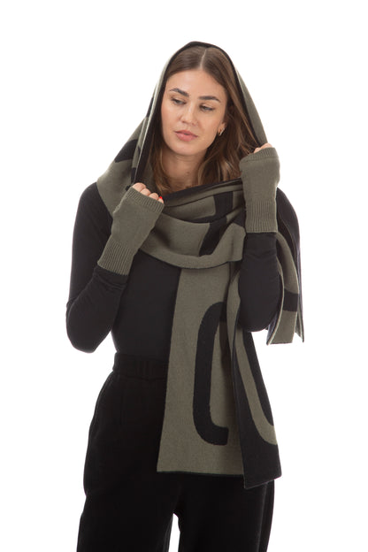 GRIZAS Khaki Soft Wool Scarf 4