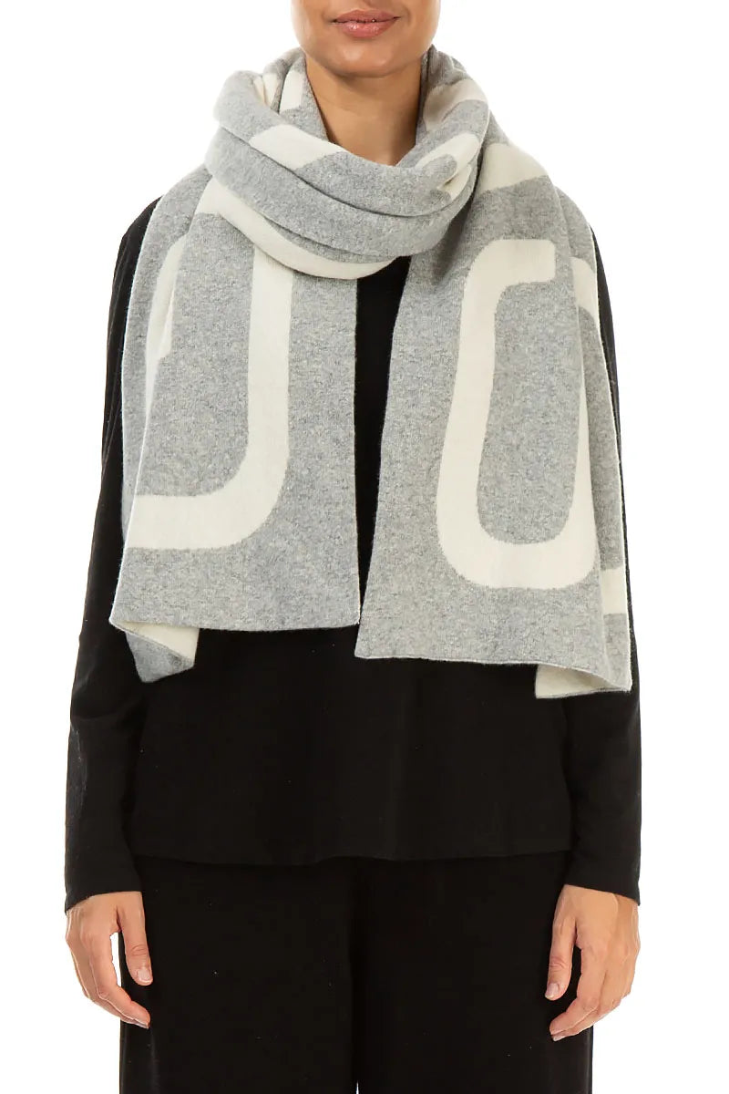 GRIZAS Light Grey Soft Wool Scarf 1