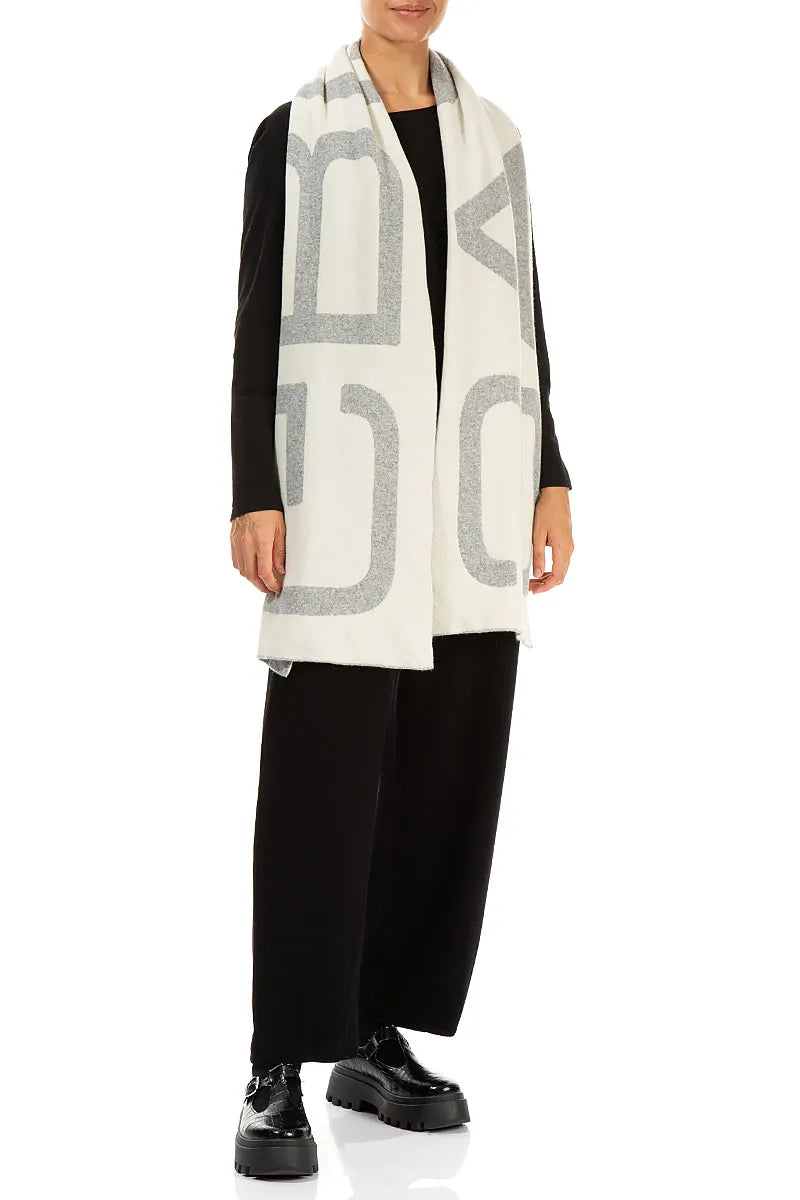 GRIZAS Light Grey Soft Wool Scarf 2