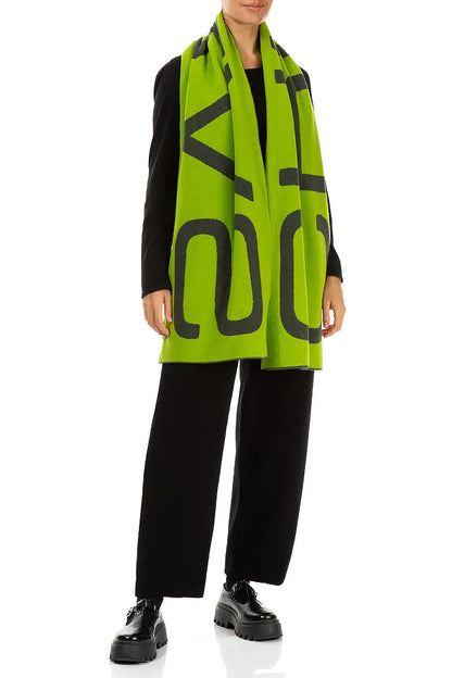 GRIZAS Lime Green Soft Wool Scarf 2