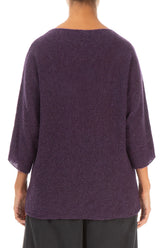 Gather Front Purple Wool Sweater 2