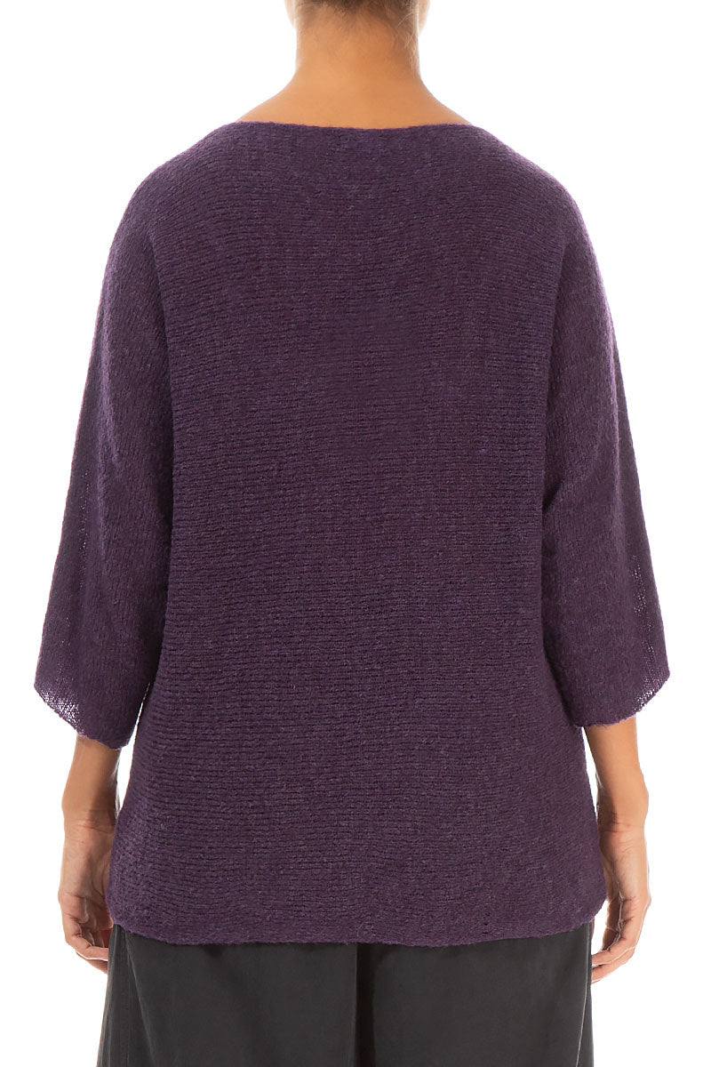 Gather Front Purple Wool Sweater 2