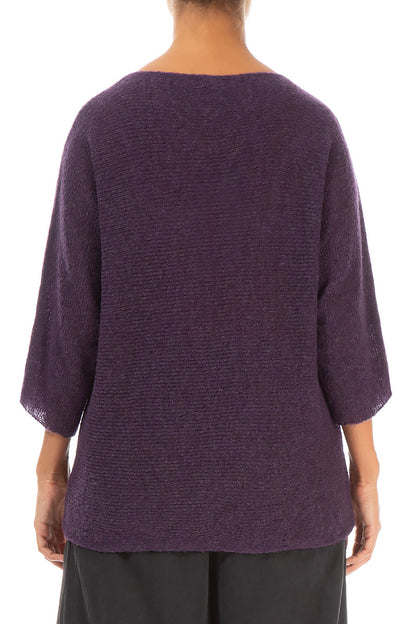 Gather Front Purple Wool Sweater 2