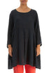 Gathered Graphite Gauze Linen Tunic 1