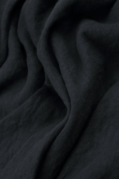 Geraffte Graphit-Leinenjacke