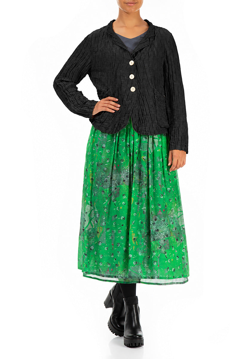 Gathered Meadow Silk Cotton Skirt