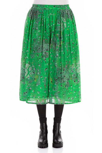 Gathered Meadow Silk Cotton Skirt