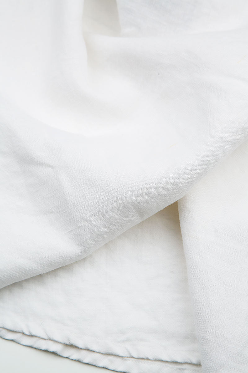 Gathered Sleeves White Linen Hooded Jacket 6
