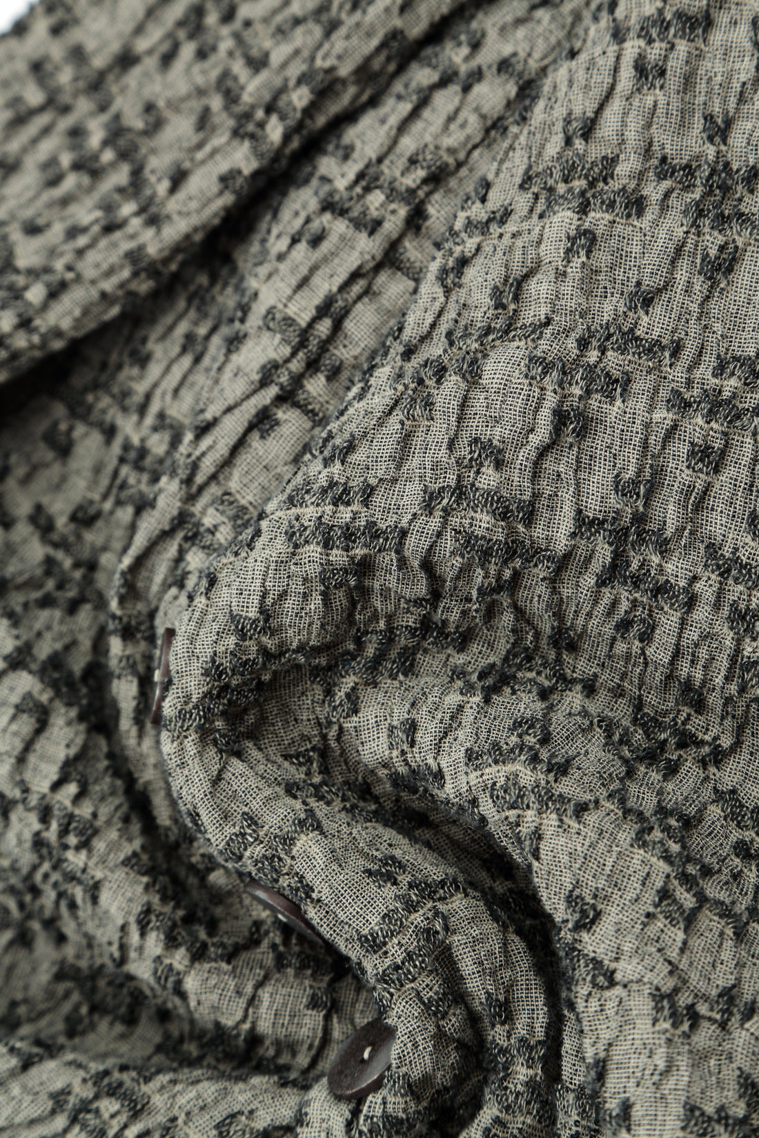 Geometric Texture Olive Grey Linen Dress 6