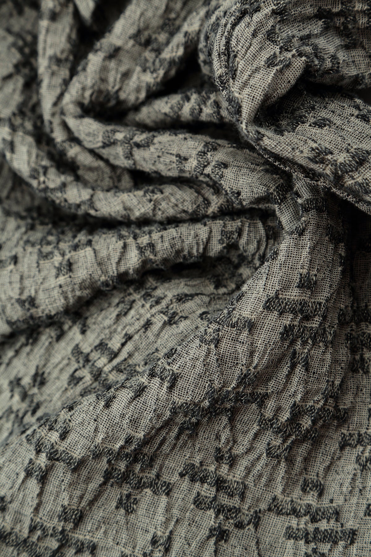 Geometric Texture  Olive Grey Linen Jacket