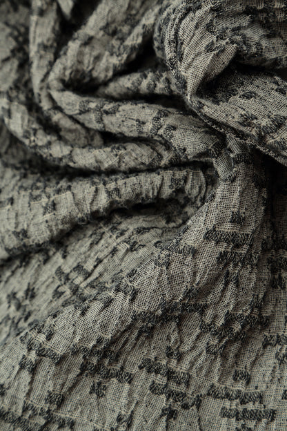 Geometric Texture  Olive Grey Linen Jacket