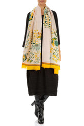 Golden Bloom Cashmere Silk Scarf 3