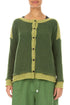 Golden Edge Dark Sage Wool Cardigan 1