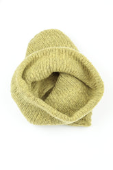 Golden Lime Knitted Wool Infinity Scarf 4