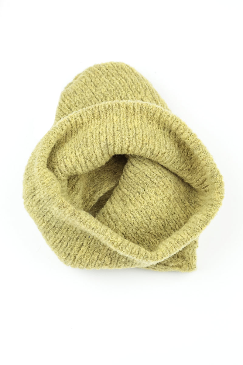 Golden Lime Knitted Wool Infinity Scarf 4