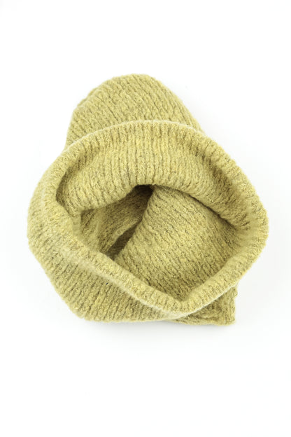 Golden Lime Knitted Wool Infinity Scarf 4