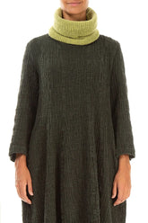 Golden Lime Knitted Wool Infinity Scarf 1