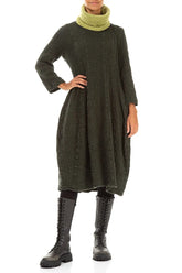 Golden Lime Knitted Wool Infinity Scarf 2