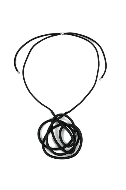 Collier en caoutchouc noir Graphic Loops