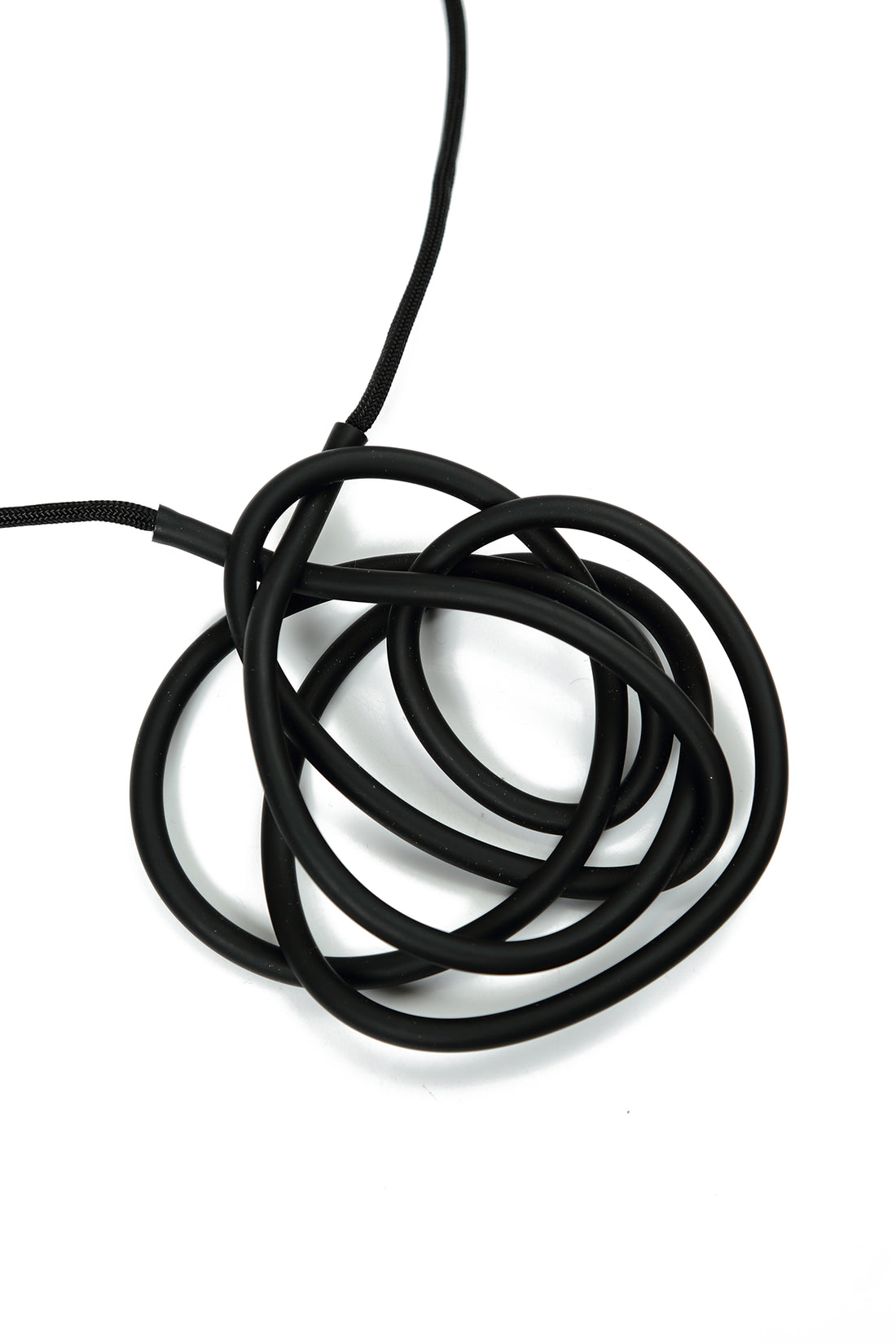 Graphic Loops Black Rubber Necklace