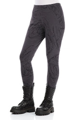 Graphite Abstract Draw Cotton Leggings 3