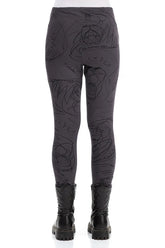 Graphite Abstract Draw Cotton Leggings 2