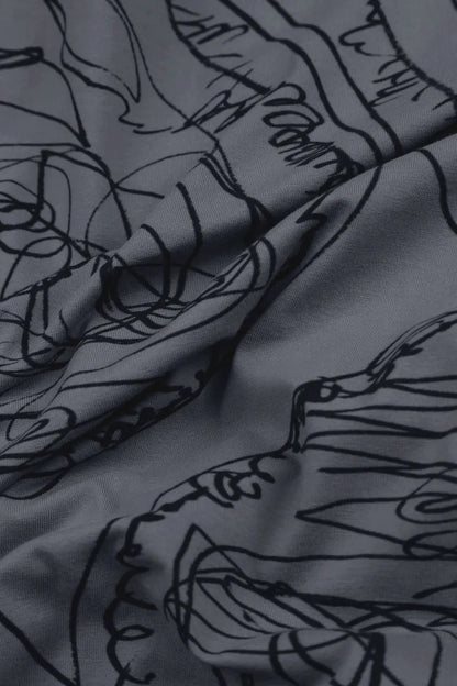 Graphite Abstract Draw Cotton Leggings 4