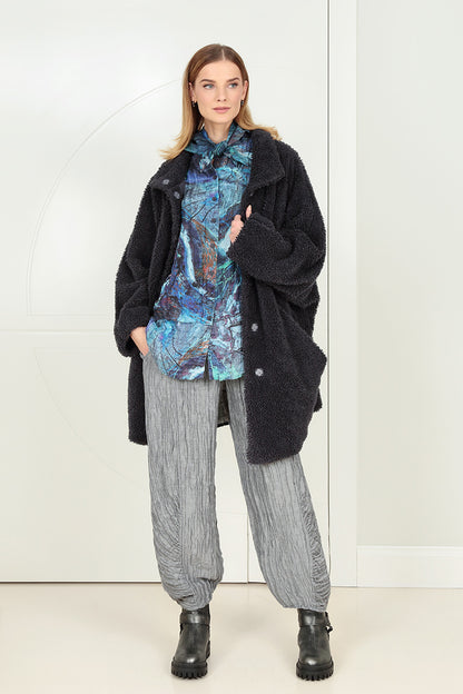 Graphite Blue Teddy Cotton Coat 8