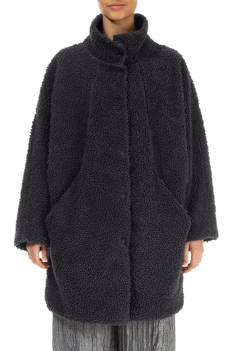 Graphite Blue Teddy Cotton Coat 2