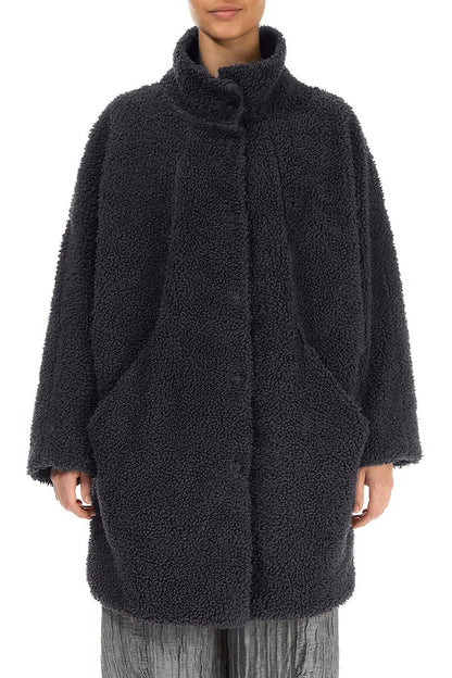 Graphite Blue Teddy Cotton Coat 2
