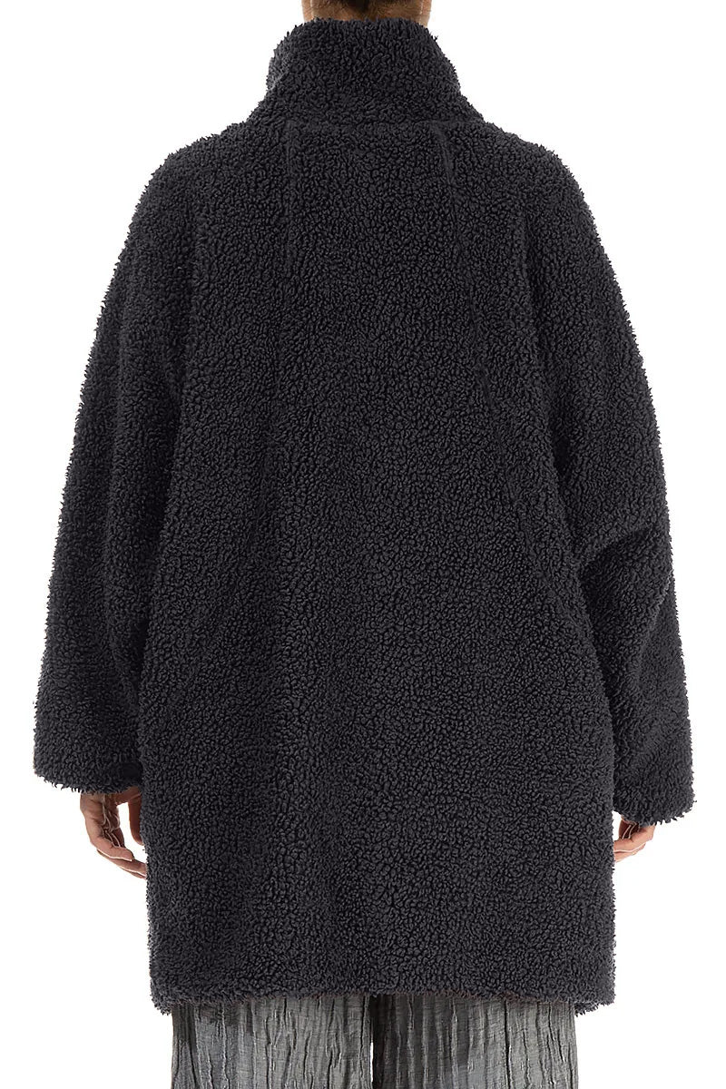 Graphite Blue Teddy Cotton Coat 3