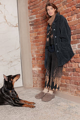 Graphite Blue Teddy Cotton Coat 1