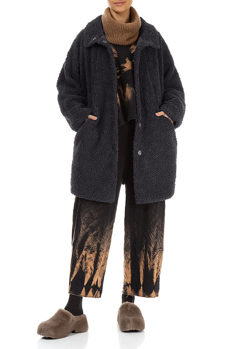 Graphite Blue Teddy Cotton Coat 5