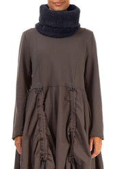 Graphite Blue Teddy Cotton Infinity Scarf 1