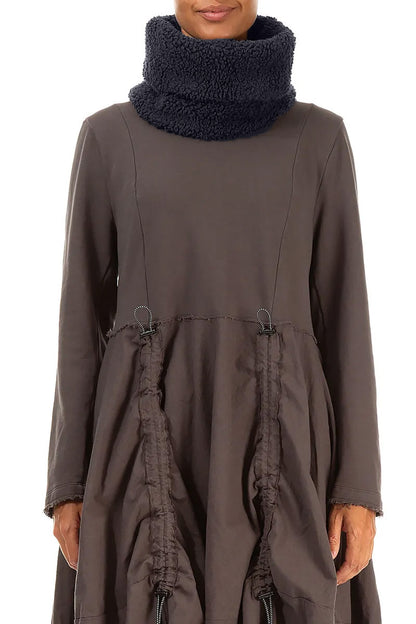 Graphite Blue Teddy Cotton Infinity Scarf 1