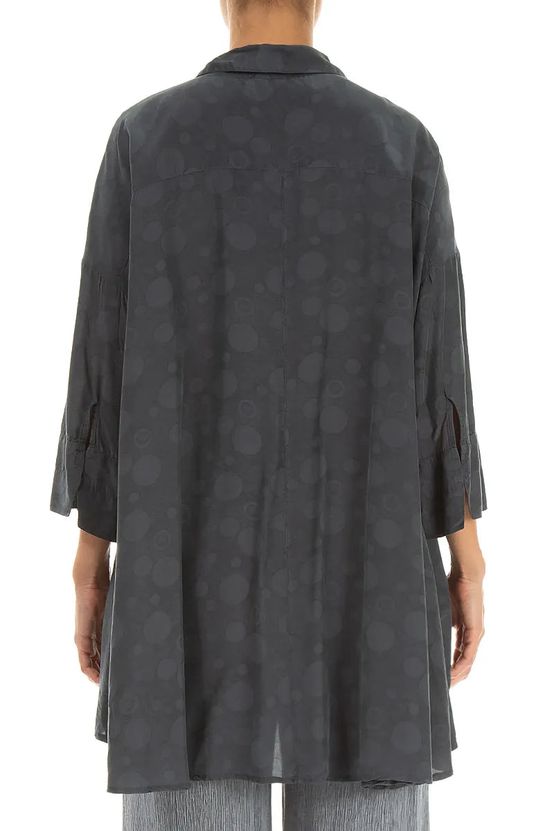 Graphite Bubbles Silk Bamboo Shirt