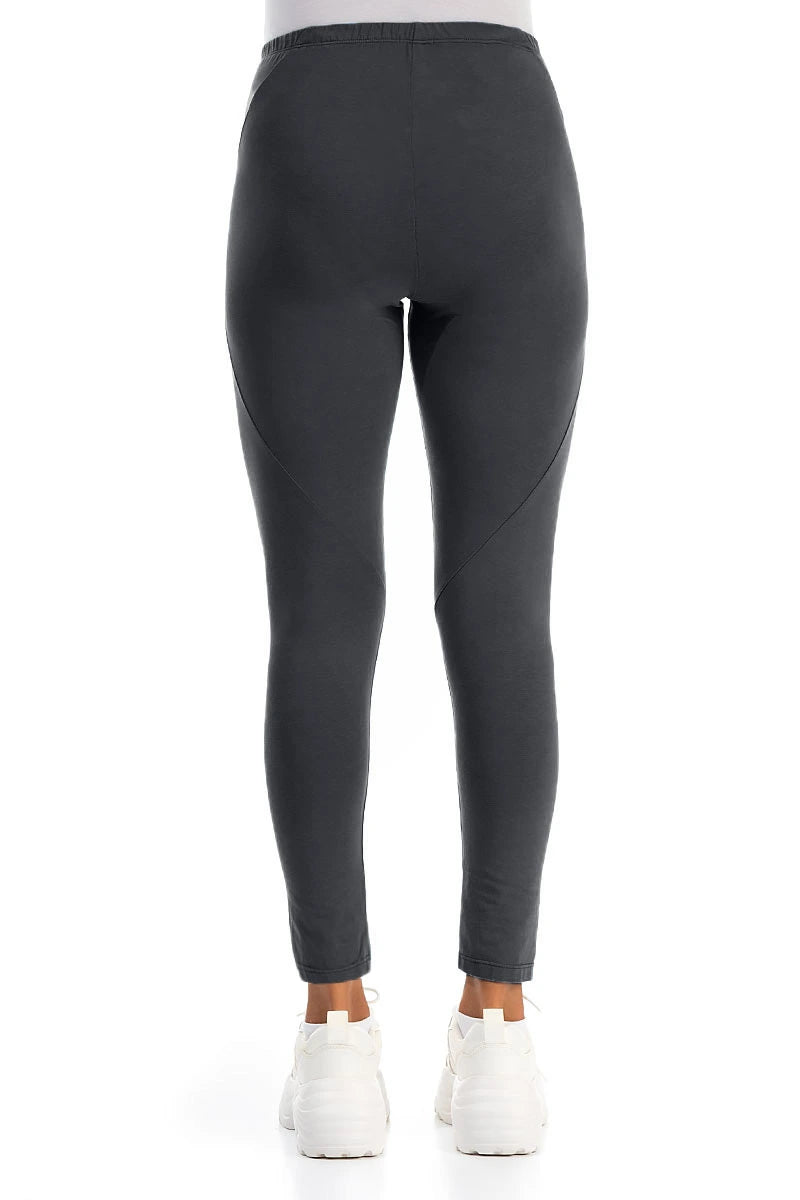 Graphitfarbene Baumwoll-Leggings
