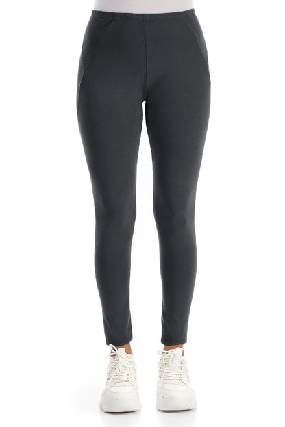 Graphitfarbene Baumwoll-Leggings