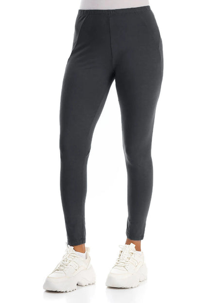 Graphitfarbene Baumwoll-Leggings